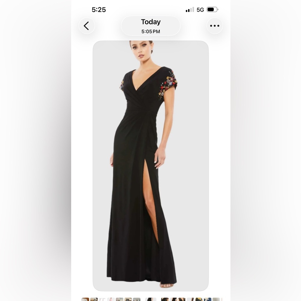 Mac Duggal Black Maxi Dress with Side Slit